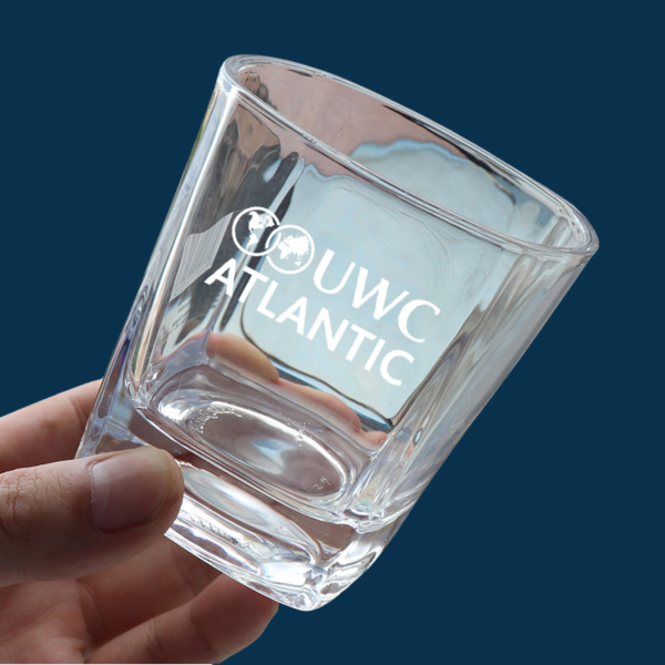 UWC Atlantic branded whiskey glass merchandise