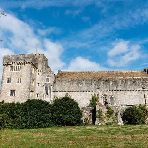 View of St Donat's Castle from lower lawn